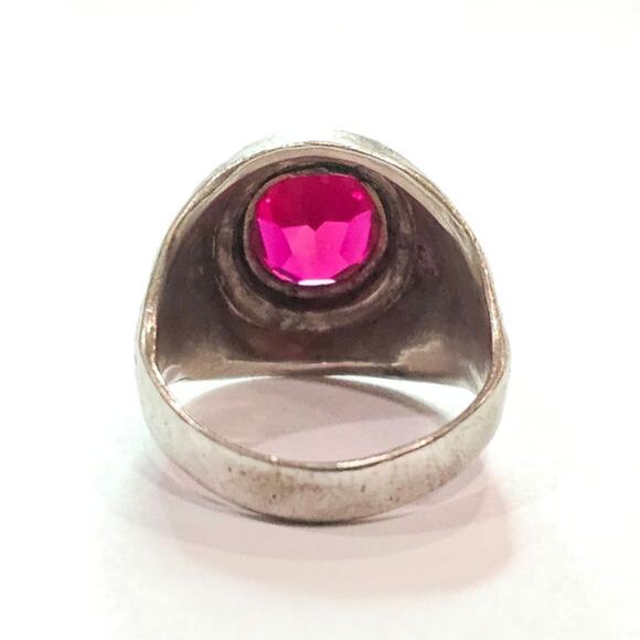 Vintage Mid-Century US Air Force Sterling Silver Lab Ruby Ring - Picture 7 of 7